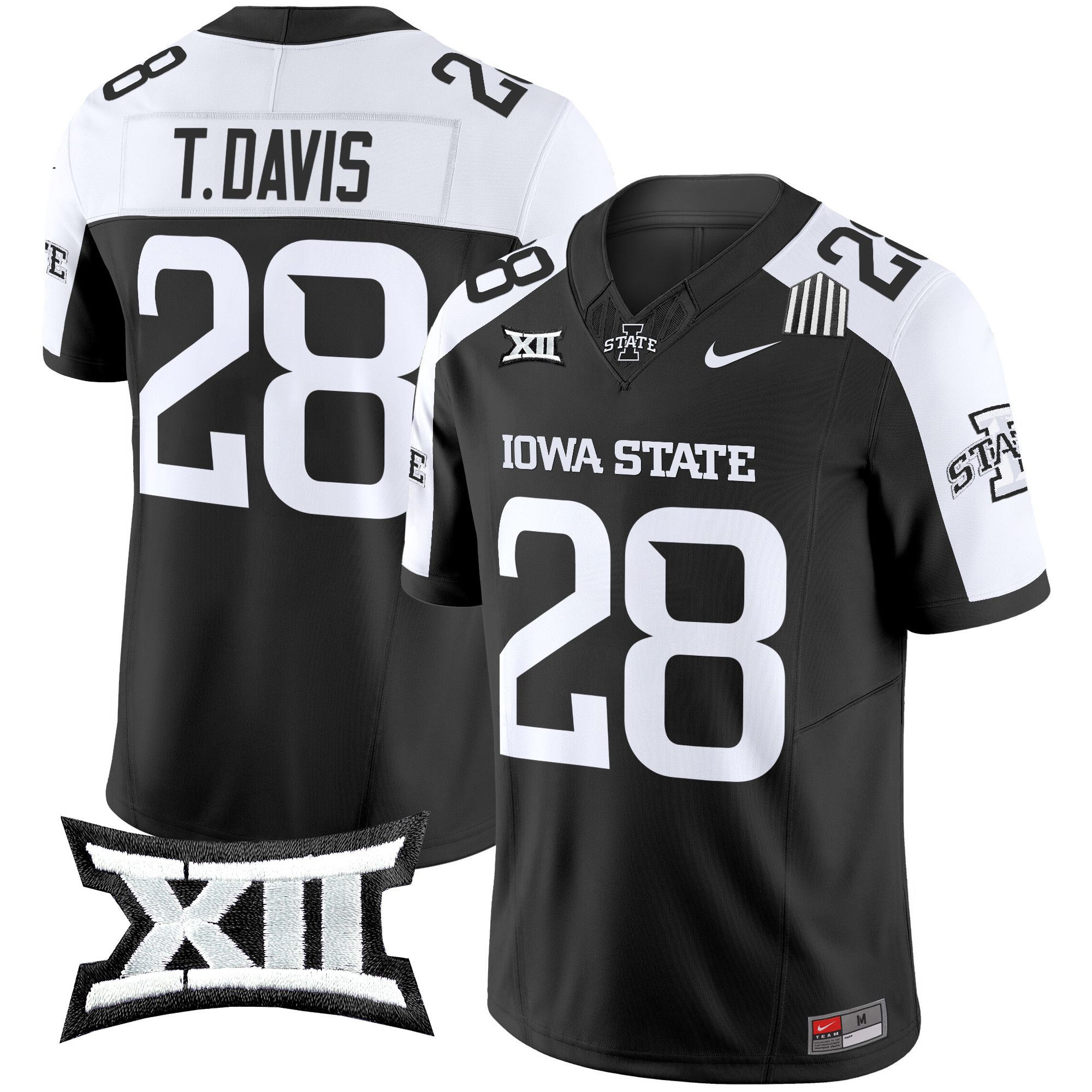 Men Iowa State Cyclones #28 T.Davis Black Nike 2024 Vapor Limited NCAA Jersey
